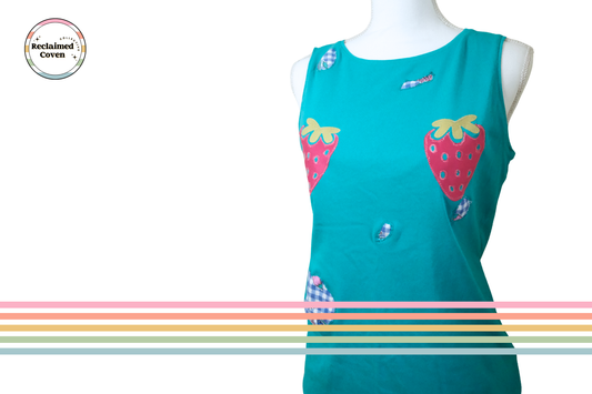 Teal Strawberry Patchwork Ta-Ta Tank