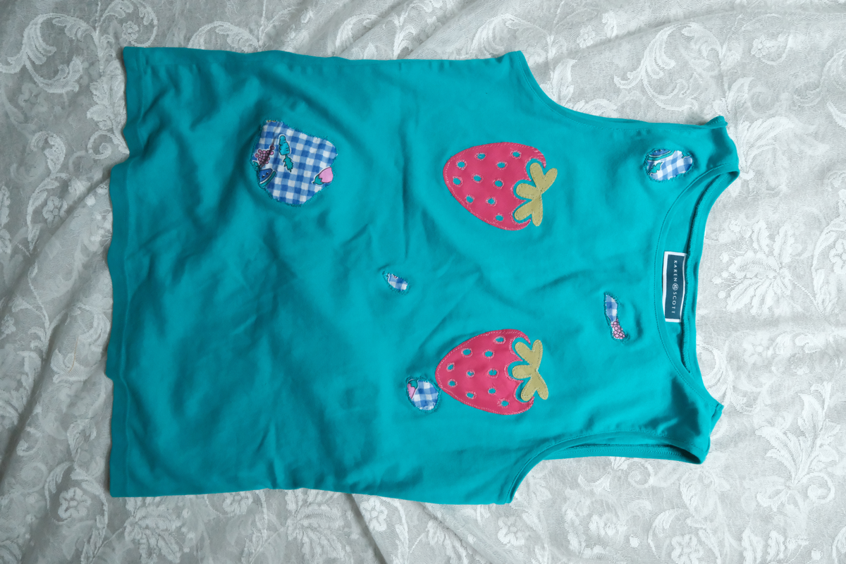 Teal Strawberry Patchwork Ta-Ta Tank
