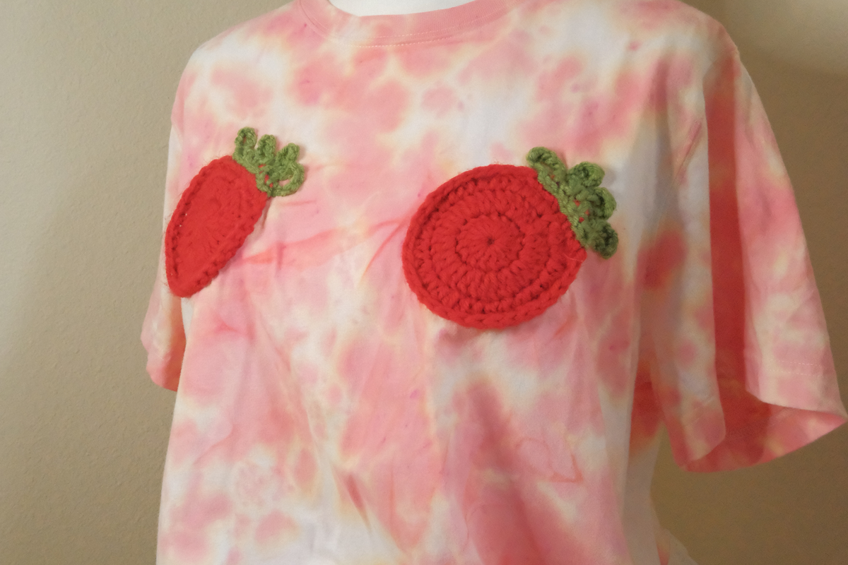 OOAK Tie Dye Tomato Cropped Ta-Ta Tee