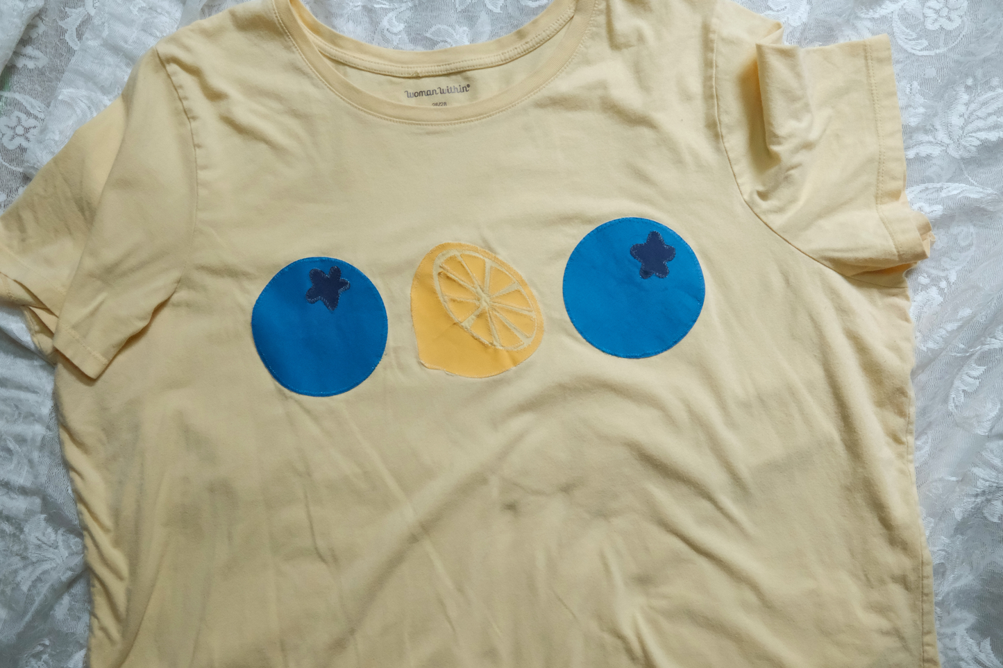 Butter Yellow Blueberry and Lemon T-Shirt