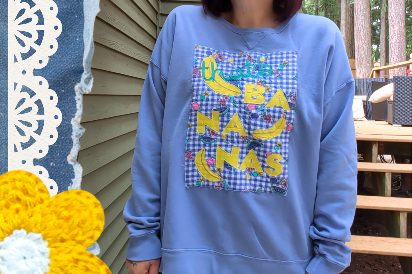 Periwinkle Blue "That's Bananas"  Sweatshirt