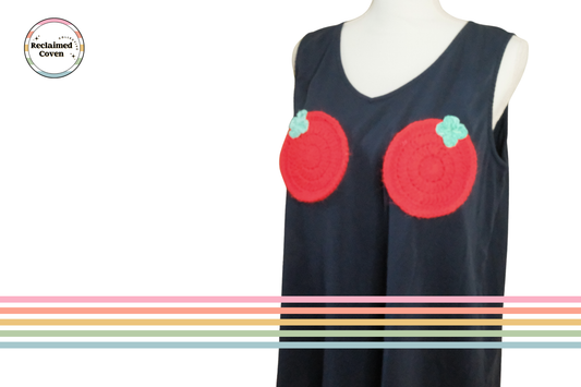 Navy V-Neck Crocheted Tomato Ta-Ta Tank