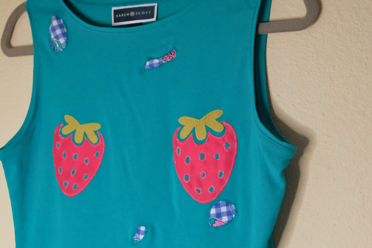 Teal Strawberry Patchwork Ta-Ta Tank