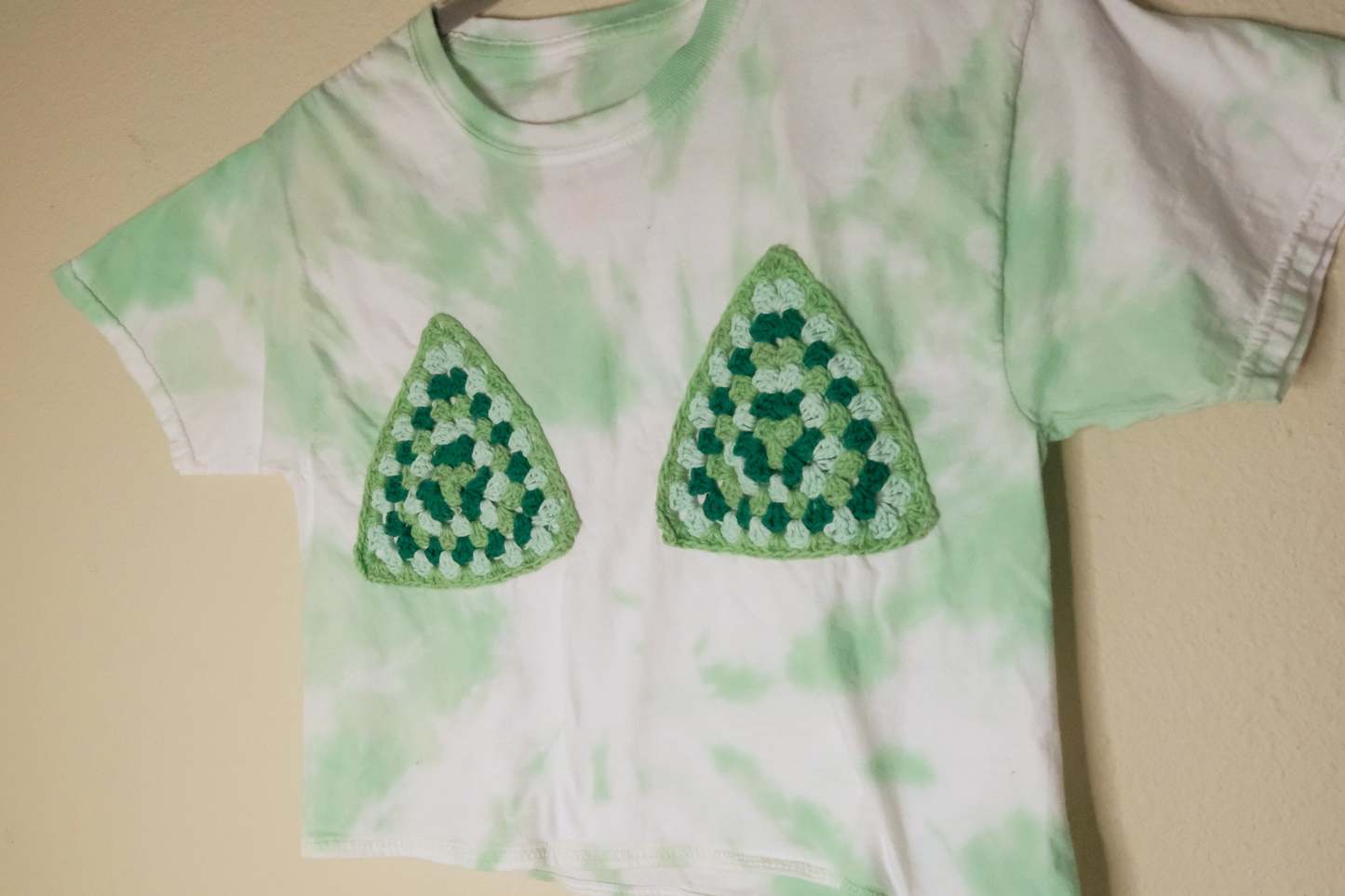 Crocheted Mermaid Bikini Tie Dye Cropped Ta-Ta Tee