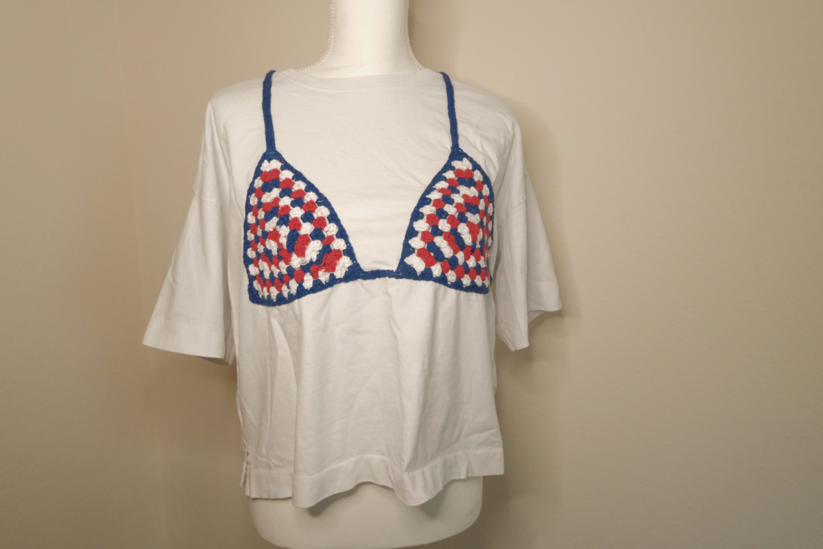 Red, White, and Blue Crocheted Bikini Tee