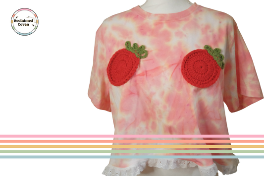 OOAK Tie Dye Tomato Cropped Ta-Ta Tee
